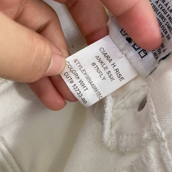 Hudson Ciara High Rise Ankle Skinny SSK Buttonfly White Size 24 - Picture 4 of 7